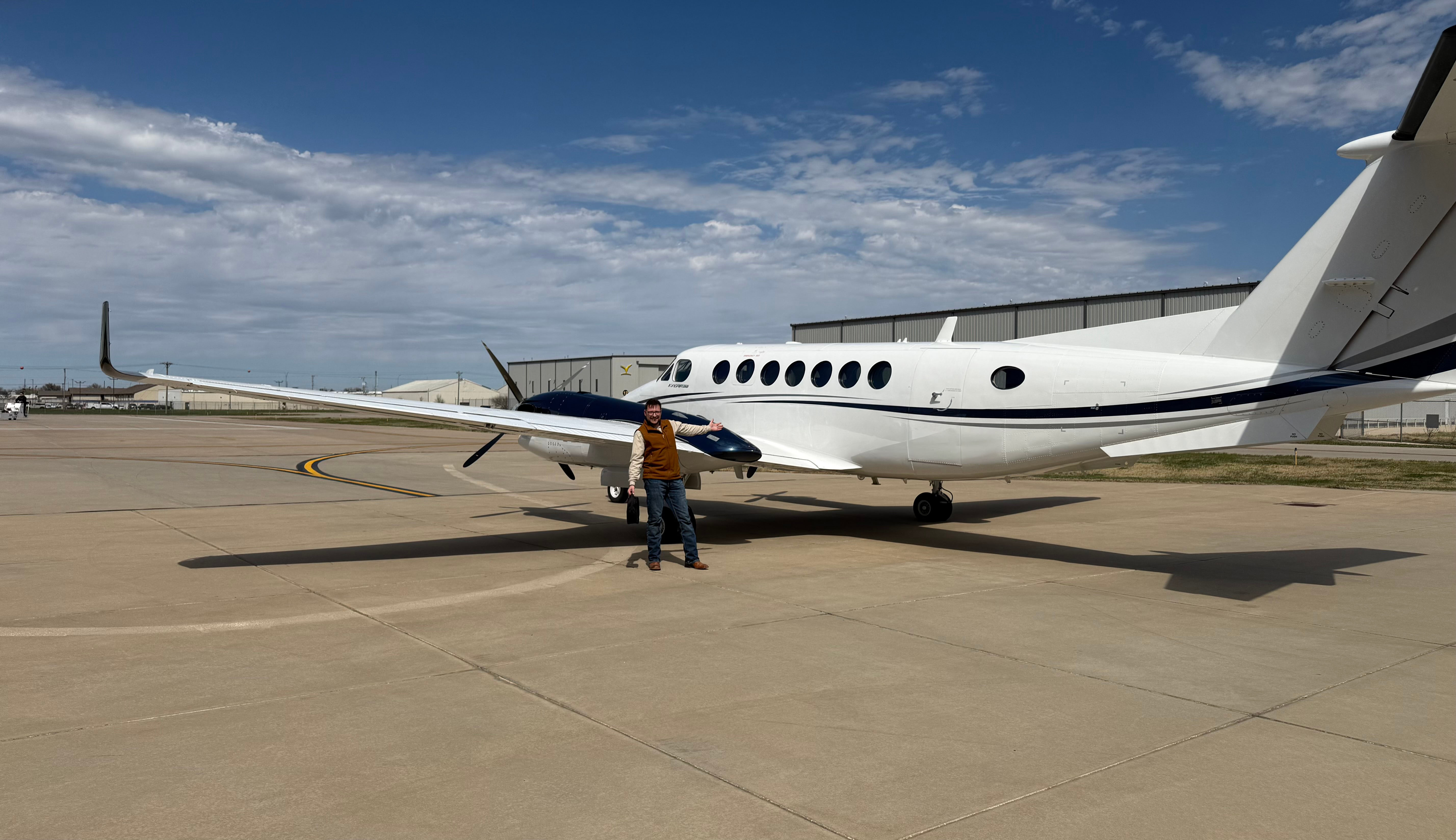 Ben Yutzy on the ramp with a King Air